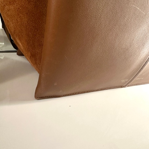 Celine Trifold Calfskin Leather and Suede Tote Bag - Picture 7 of 14